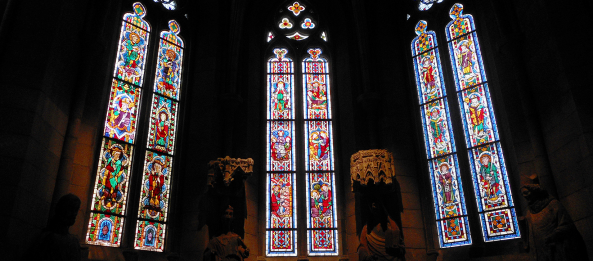 inside the cloisters - vitral